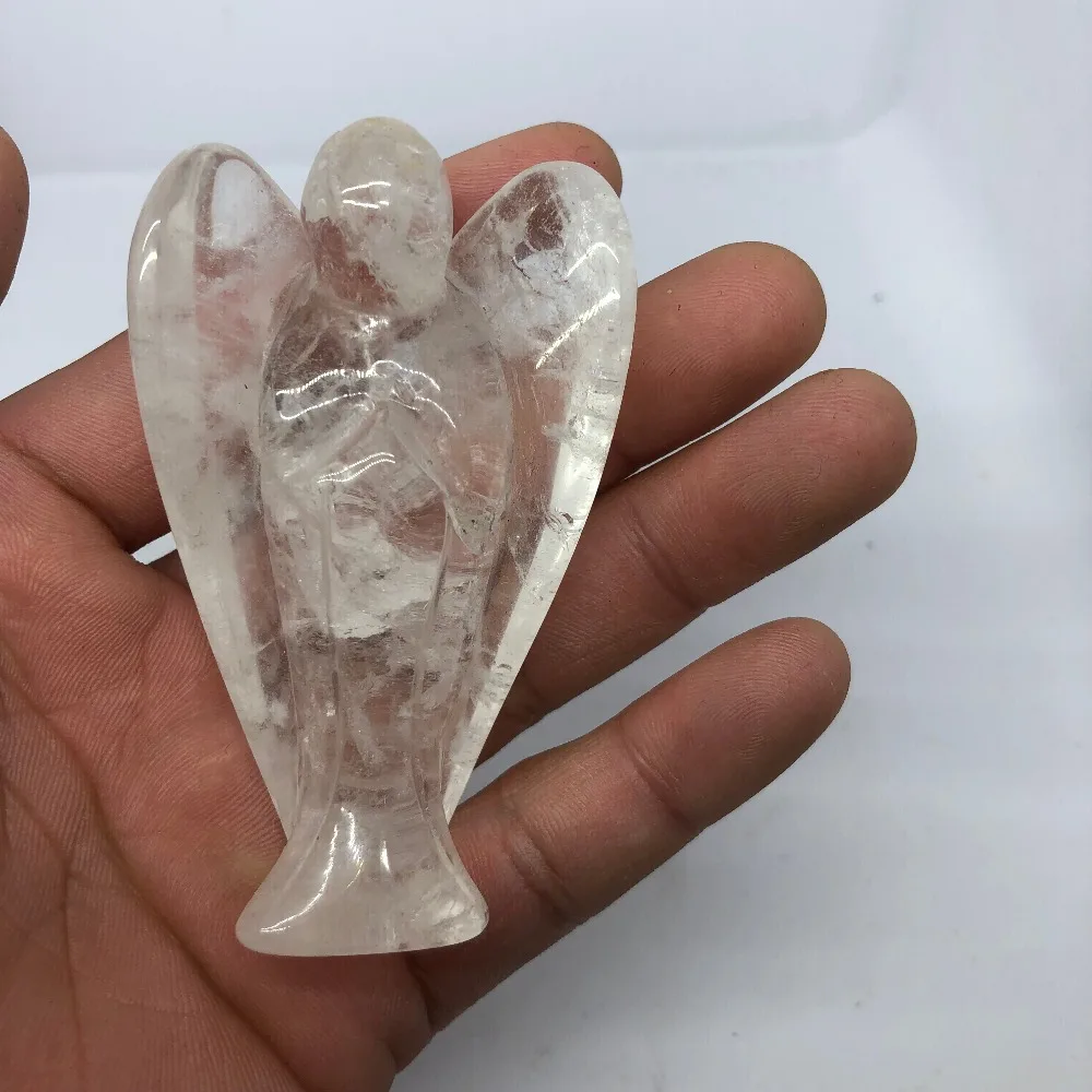 

Natural quartz crystal white crystal, angel hand chisel stone decoration house