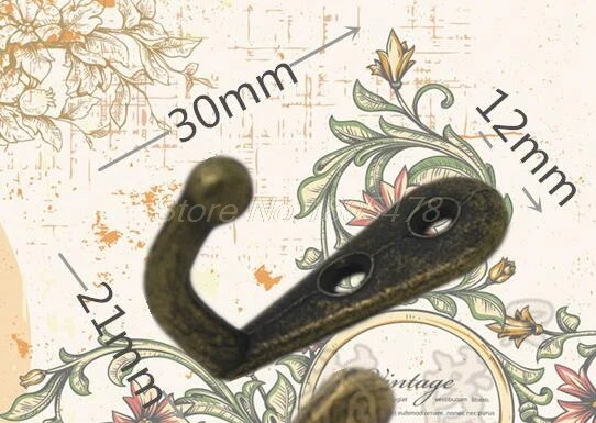 500 шт бронзовые винтажные стильные настенные вешалки с одним крюком органайзер