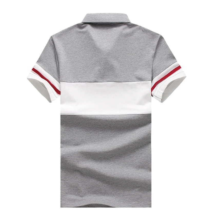 Мужская хлопковая приталенная рубашка поло Повседневная дышащая с V образным