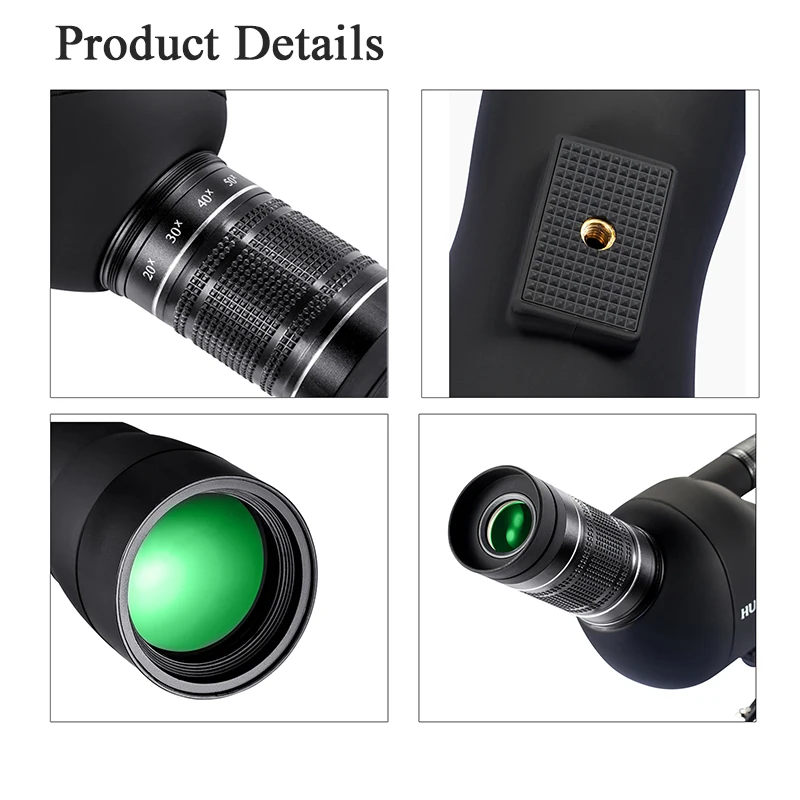 HUTACT Zoom Spotting Scope For Birdwatching 20-60x60 Telescopio Terrestre Hunting Tool Tripod Phone Adapter High Definition | Инструменты