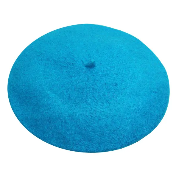 Sky blue Женский сплошной цвет классический французский стильный берет шапка бини женский Французский Берет шапки - Цвет: Sky blue