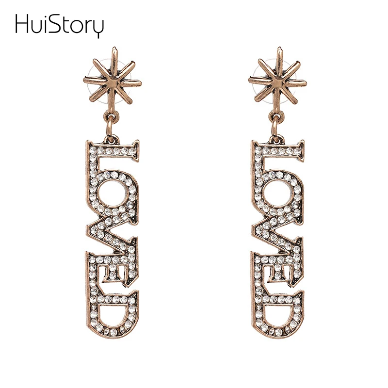 New Design European And American Style Personality Letter Metal Earrings Jewelry For Women Trendy Statement Patry Gift | Украшения и