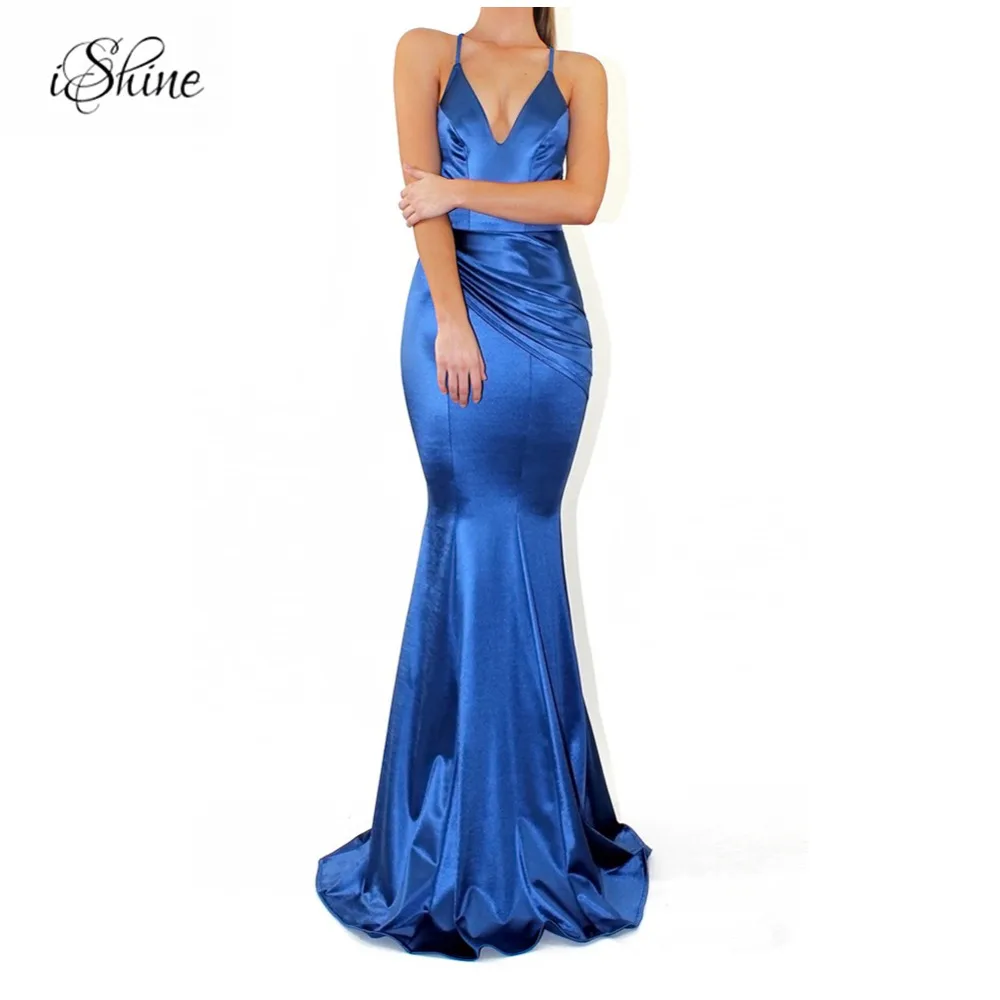 Для женщин v образным вырезом спинки Русалка Вечеринка длинное платье элегантный
