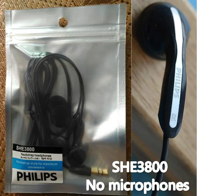 Оригинальные наушники-вкладыши Philips SHE3800, проводные наушники 3,5 мм для компьютера, ноутбука, гарнитура для Xiaomi, HUAWEI, смартфона