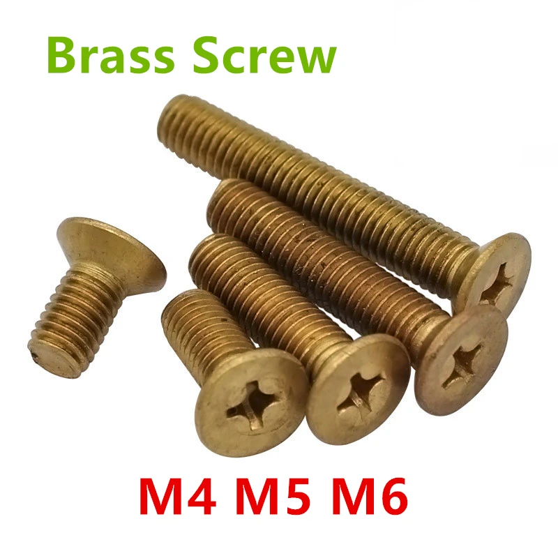 

20pcs M4 M5 M6 Brass Countersunk Flat Head Phillips Screws/Bolts