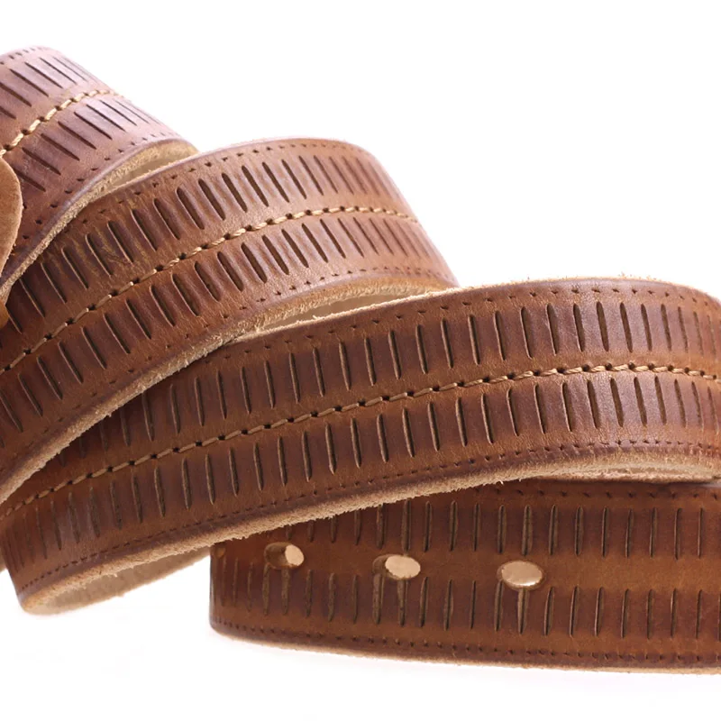 Мужские ремни из натуральной кожи коричневые с классической пряжкой в подарок