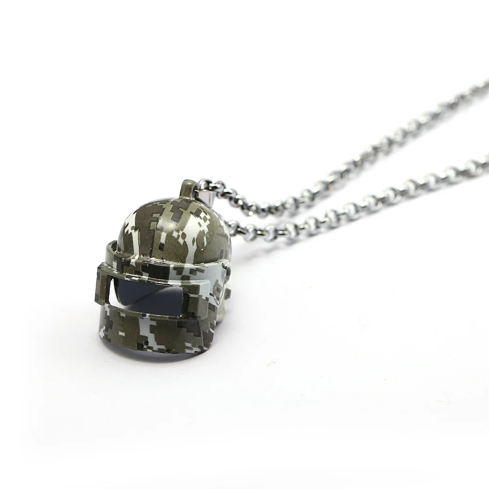 

New Game Playerunknowns Battlegrounds 3D Necklace Level 3 Helmet PUBG Zinc Alloy Pendant Jewelry Pendant Fans Gift