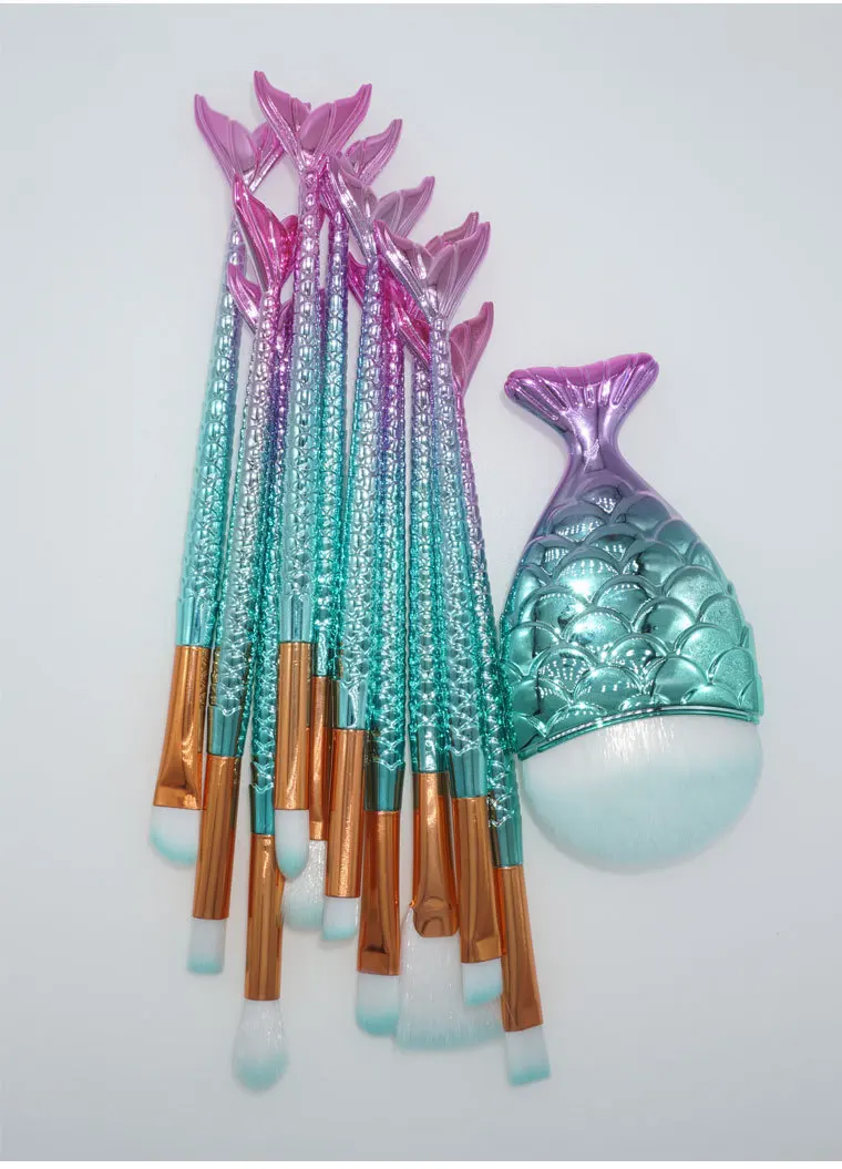 Хит! 11 шт. Профессиональные кисти для макияжа Русалочки основа бровей подводка