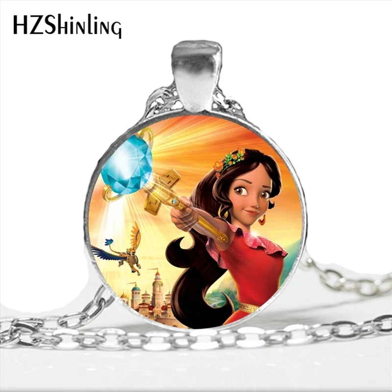 HZ1-ожерелье Elena of Avalor, художественное латам, ожерелье принцессы Елены, стеклянное круглое ожерелье s для девочек и женщин, мини-001