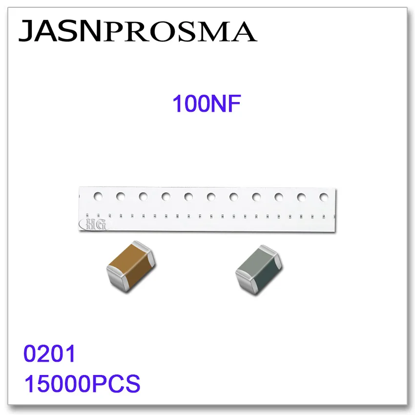 JASNPROSMA 15000 шт 0201 X7R RoHS 6 3 V 10% 100NF 104 104K SMD высокое качество новые товары конденсатор