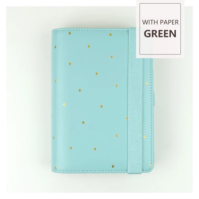 GREEN (WITH PAPER) MyPretties Star 6 связующего отверстия Организатор a5 a6 Макарон Тетрадь DIY планировщик повестки дня Дневник Журналы канцелярские принадлежности - Цвет: GREEN (WITH PAPER)