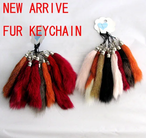 

Free Shipping lovely real fur tail for keychain or decoration gift