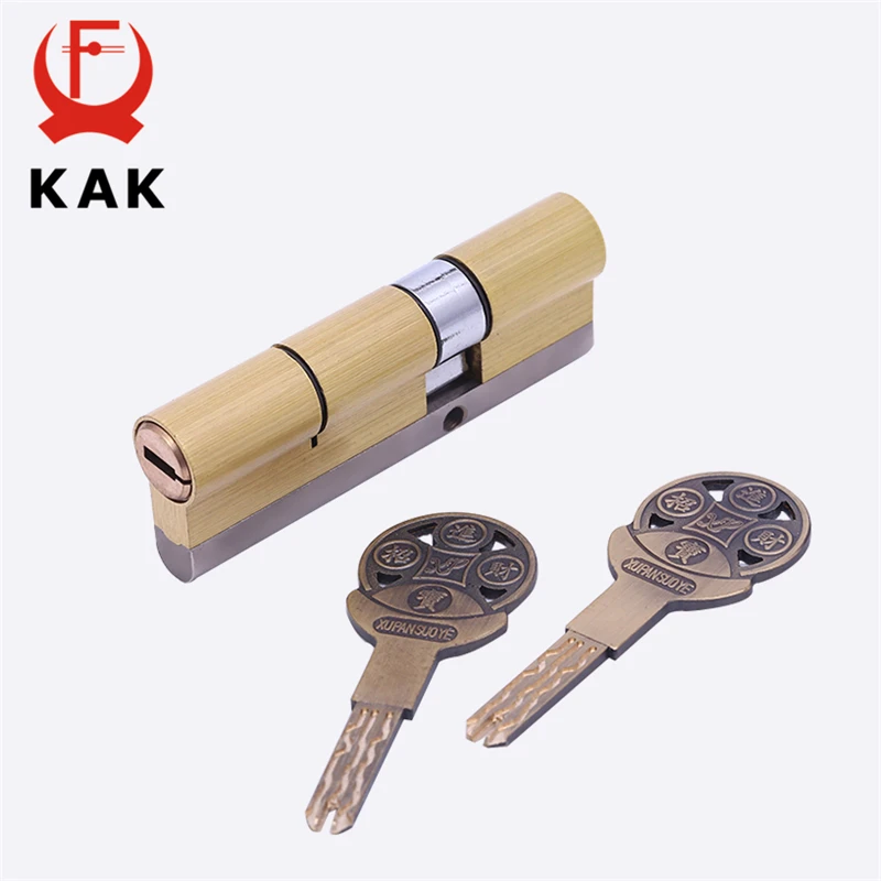Фото KAK Brass Cylinder C Grade Copper Door Lock Core With 8 Keys High Security Lock Core Double Open Anti-Snap Anti-Drill Hardware №3
