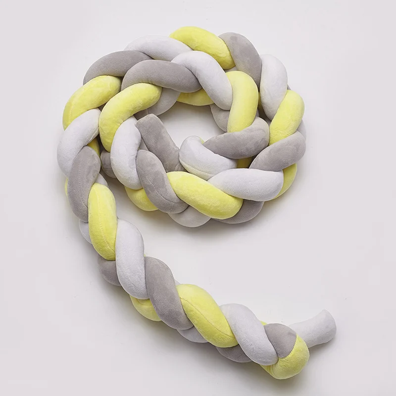 

2M Danish Long Kontted Pillow Weaving Cotton Baby Sleep Cushion Bed Bumper Knit Striped Solid Pillow Children's Room Stuffed Toy