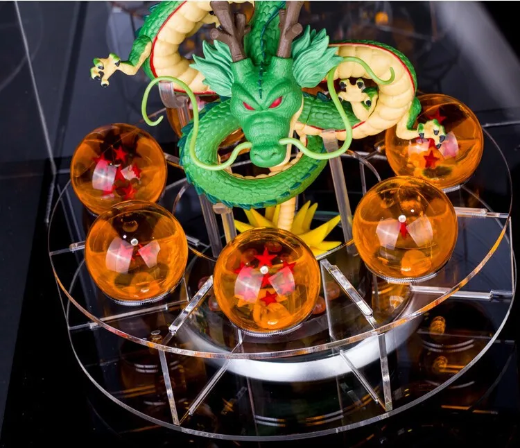 Dragon Ball Z фигурки Shenron фигурка Shenlong Dragon Ball с шариками набор+ 7 шт. хрустальные стрекозы+ акриловая полка