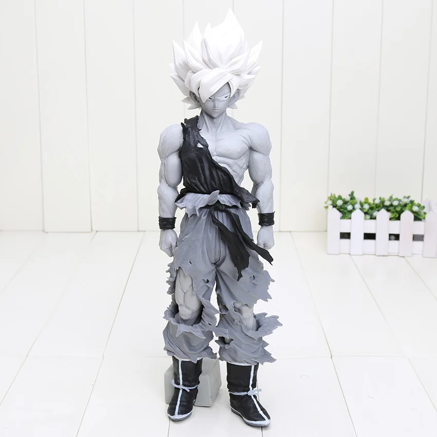 2190 34cm white hair Большой размер 34 см Dragon Ball Z фигурка MSP супер сайян Сон Гоку боевой урон издание украшения ПВХ фигурка модель игрушки - Цвет: 2190 34cm white hair