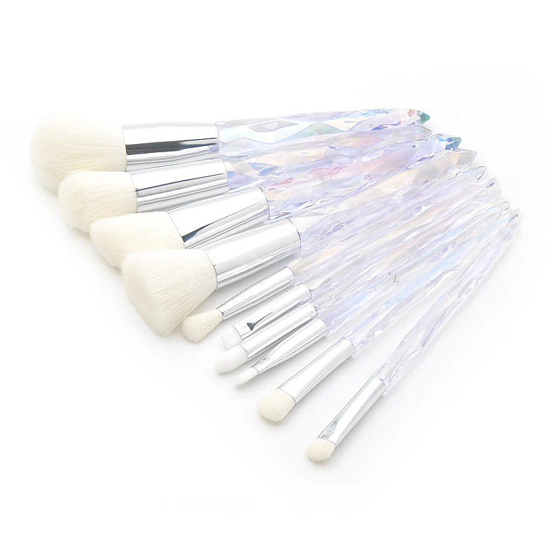 Новинка 10 прозрачных кистей для макияжа с алмазной ручкой набор из прозрачного