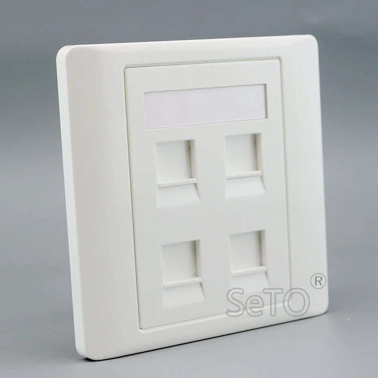 SeTo 86 Тип четыре порта сети Ethernet LAN RJ45 Cat5e розетка настенная пластина розетка Keystone Лицевая панель