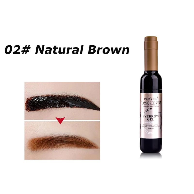 02 Natural Brown Макияж для глаз красное вино тату гель для бровей водостойкий отшелушивающий для бровей Тату стойкий краситель гель для бровей крем тушь косметика - Цвет: 02 Natural Brown