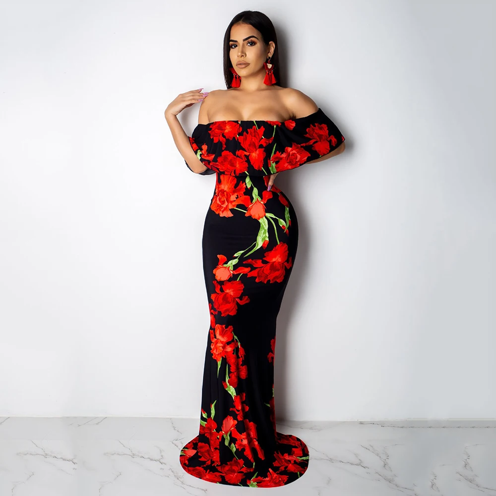 Женское платье с цветочным принтом без бретелек коротким рукавом и открытой