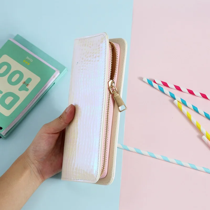 Женская сумка кошелек голографический кожаный лазерный органайзер бумажники