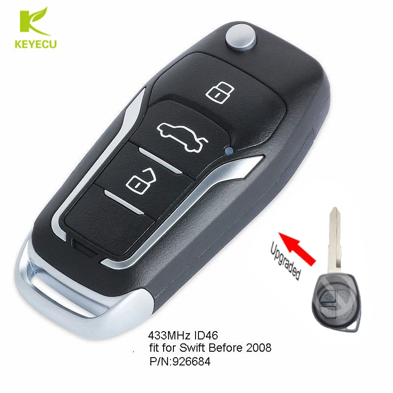 Запасной обновленный пульт дистанционного управления KEYECU 433 МГц ID46 для Suzuki Swift Grand