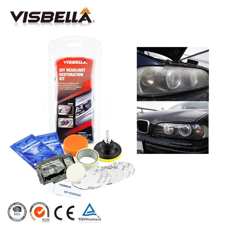 Visbella DIY Набор для ремонта фар для ухода за автомобилем профессиональный очиститель для восстановления фар полировка линз наборы ручных инструментов