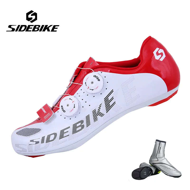 Sidebike, профессиональная обувь для шоссейного велосипеда, самоблокирующаяся обувь для велосипеда, велосипедная обувь для шоссейного велосипеда, S2-Snap спортивная обувь с ручкой, sapatilha ciclismo - Цвет: white with overshoes