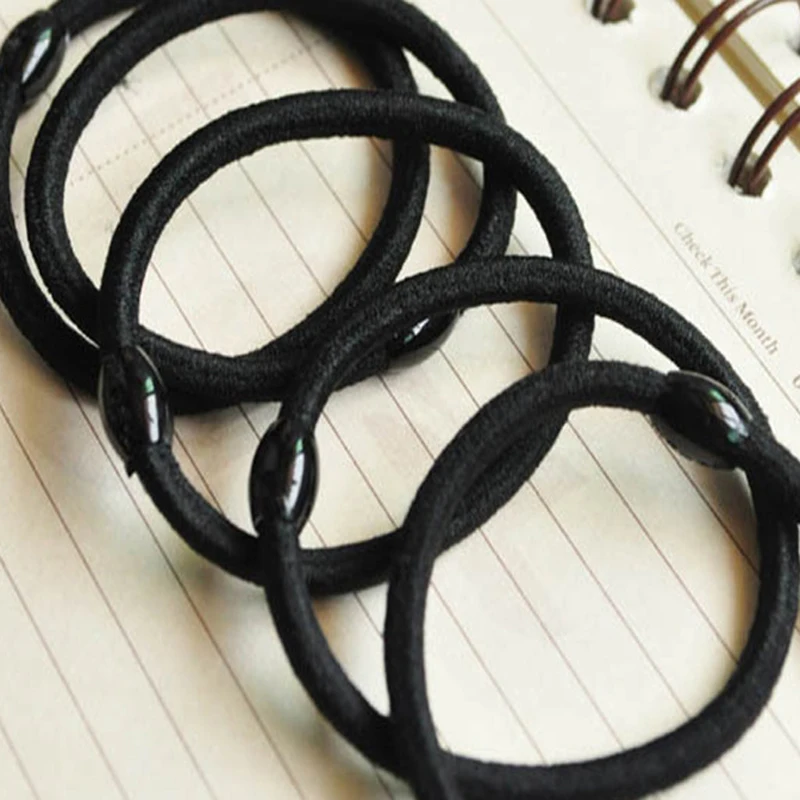 30 шт. женские резинки для волос черные эластичные аксессуары повязка девочек