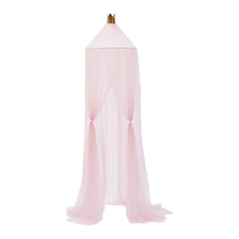 length is 240cm Kids Room Bedding Mosquito Net Romantic Round Bed Gentle Net Bed Cover Hung Dome Bed Canopy Prevent Mosquitoes Insects Dust - Цвет: length is 240cm