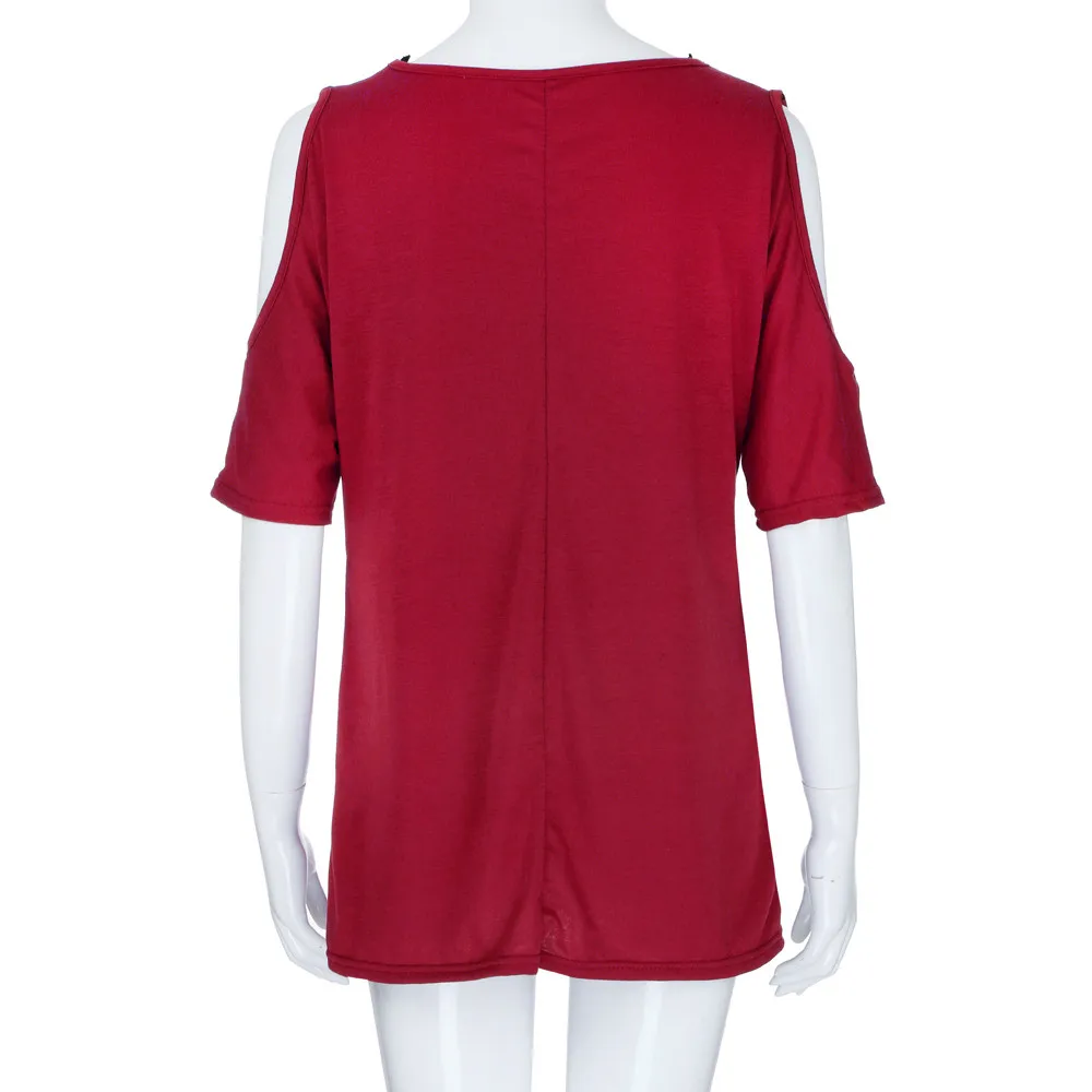 JAYCOSIN blusas Плюс Размер Женская рубашка короткая кружевная отделка V шеи холодное плечо без бретелек Топы Блузка mar29