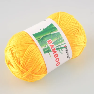4 duck yellow TPRPYN 500 г = 10 шт. мягкая гладкая натуральная бамбуковая хлопковая пряжа для ручного вязания, Детская хлопчатобумажная пряжа, вязаная спицами 2,25 мм - Цвет: 4 duck yellow