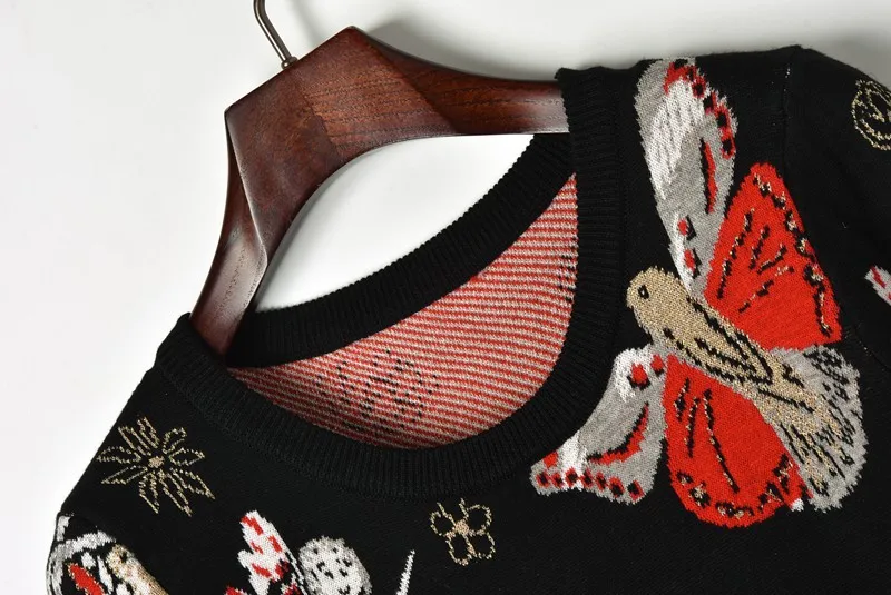 Подиумное женское трикотажное мини платье 2018 осеннее дизайнерское жаккардовое с