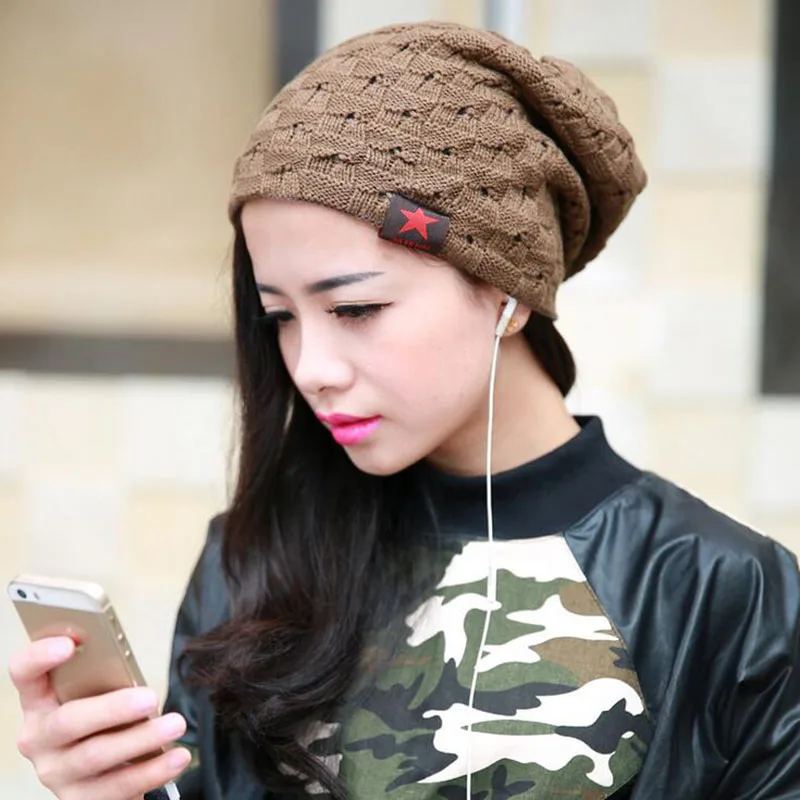 Ozyc Корея Для женщин Дизайн шапки зимние вязаный шерстяной свитер модные шапочки