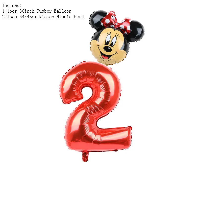 PAPYBAL 32 дюймов красные, черные номер Фольга надувные шары Mickey воздушный шар "Минни" Рисунок От 1 до 5 лет детская футболка для мальчиков и девочек, День рождения Декор