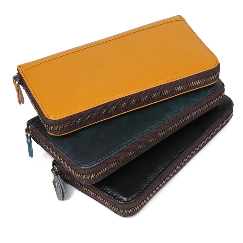 Кошелек Nesitu из натуральной кожи для мужчин и женщин длинный клатч с