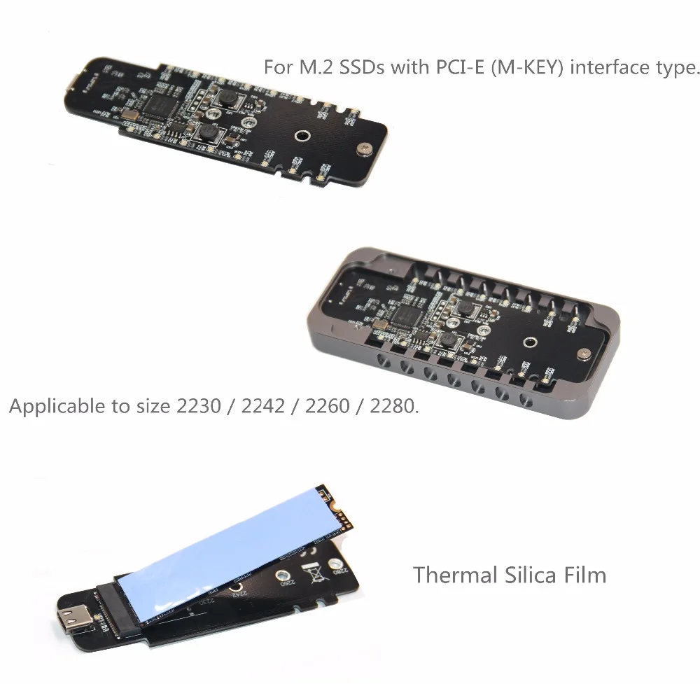 Металлический внешний корпус M.2 до 10 Гбит/с USB 3,1 type C NVMe PCIe 3,0 SSD чехол M Key NGFF USB3.1 HDD Box C to C Кабельный адаптер