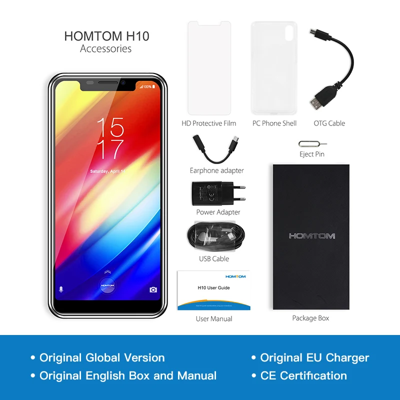 Глобальная версия Mobile H10 4 Гб 64 мобильный телефон Android 8 1 Face ID 4G 5 85