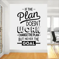 Motivation Words Vinyl Wall Decal for Office Inspire Quotes Wall Stickers Bedroom Home Decor Goal Work Plan Decals Muraux S654