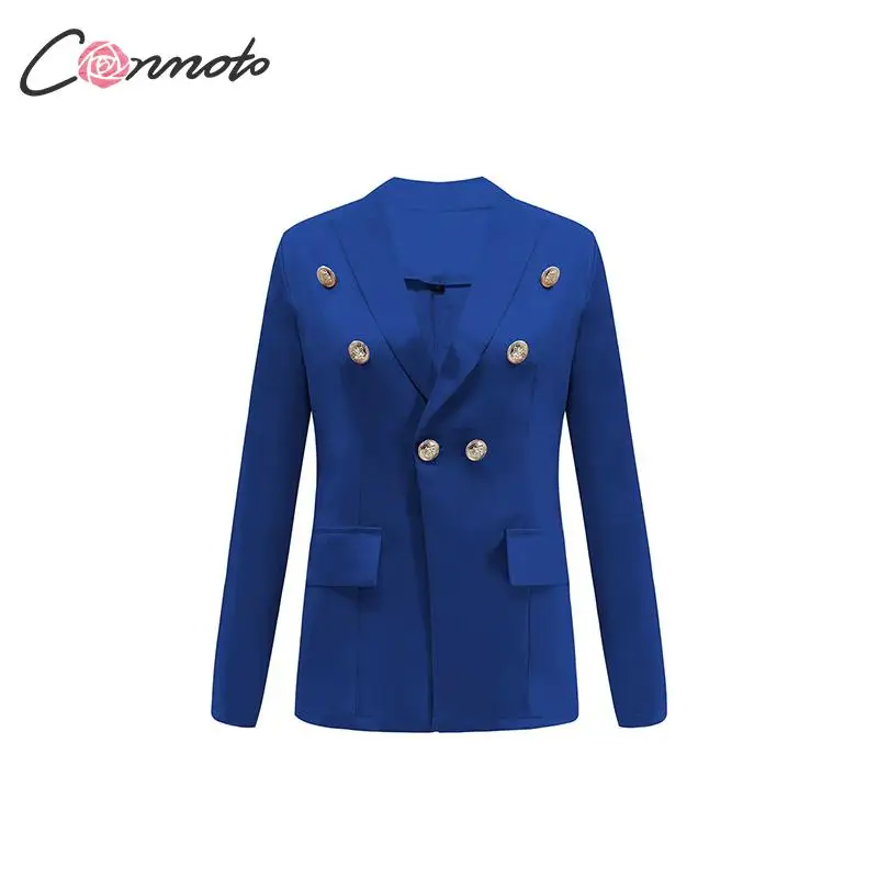 Conmoto Сексуальный тонкий женский блейзер с пуговицами модное пальто глубоким v