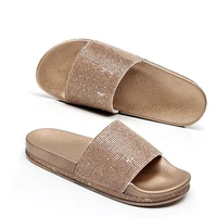 home slippers woman sandals ladies 2018 summer gold slippers drill sequins anti slip wear resistant thick soled fashion slides