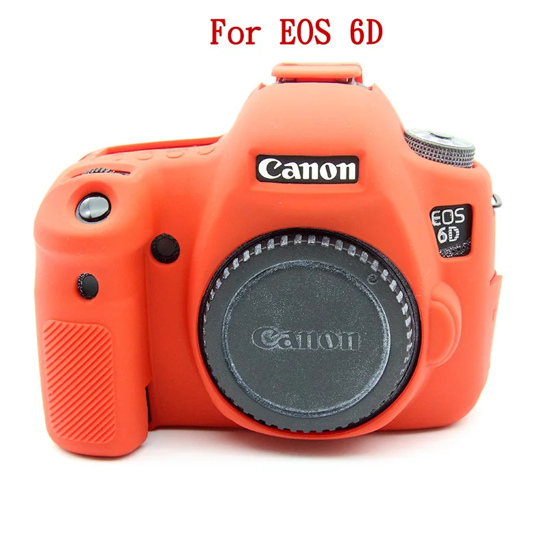 6D Red Силиконовый чехол для Canon EOS 6D 80D 77D 70D DSLR камера корпус 5D Mark IV 5D4 6D Mark II 200D 1300D 1500D мягкий протектор - Цвет: 6D Red