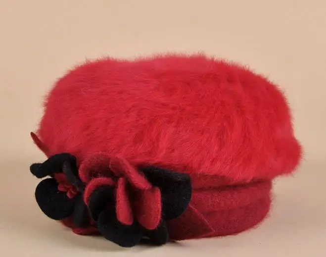 9 Color Berets Free Shipping luxury Angora Beret Hat Winter fashion fine woman beret hats #102625 | Аксессуары для одежды