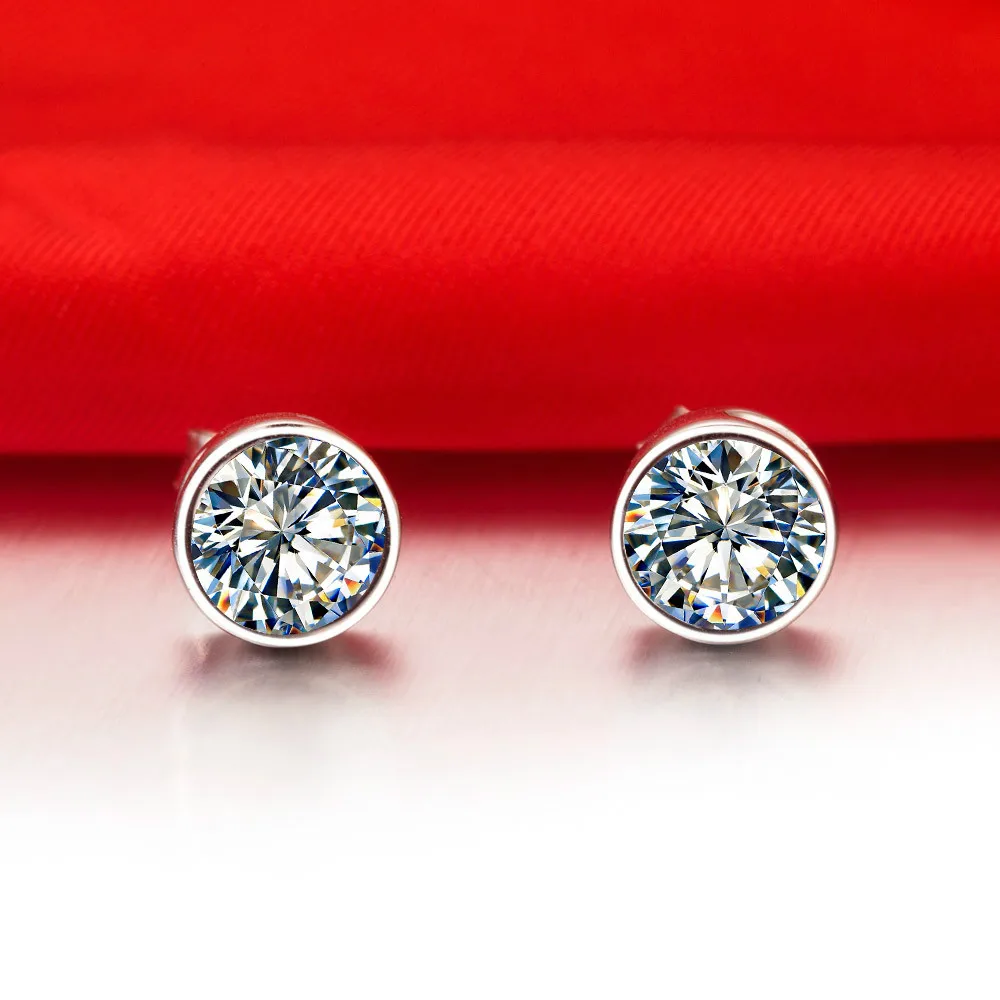 0.5CT/шт одноцветное стерлингового серебра имитировать серьги с бриллиантами шпильки для женщин высокое качество свадебные ювелирные изделия годовщине подарок