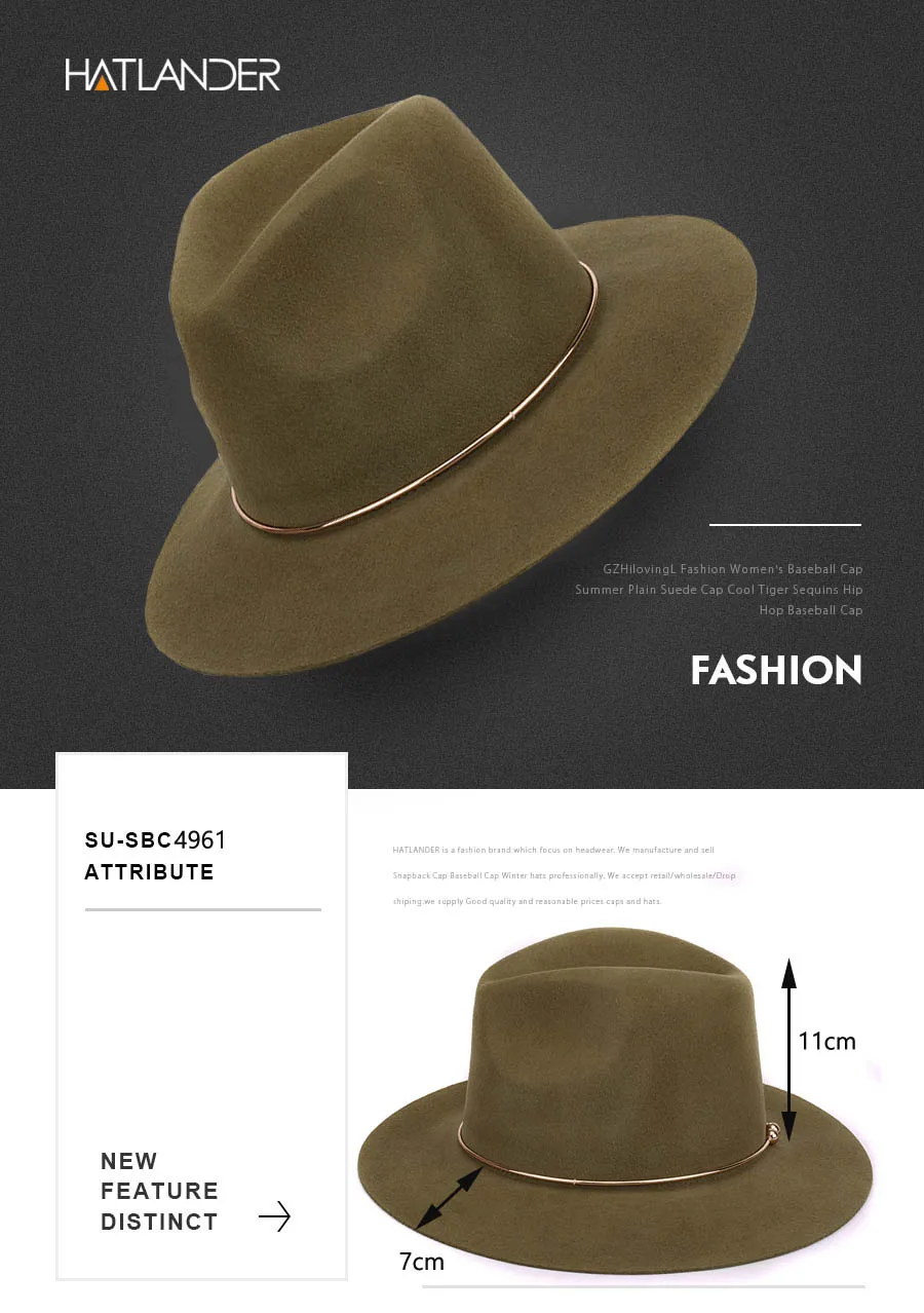 [HATLANDER] шерстяные шляпы Fedora для женщин широкие свисающие поля фетровый, Джазовый головной убор Дамская осенне-зимняя кашемировая Гангстерская шляпка для церкви