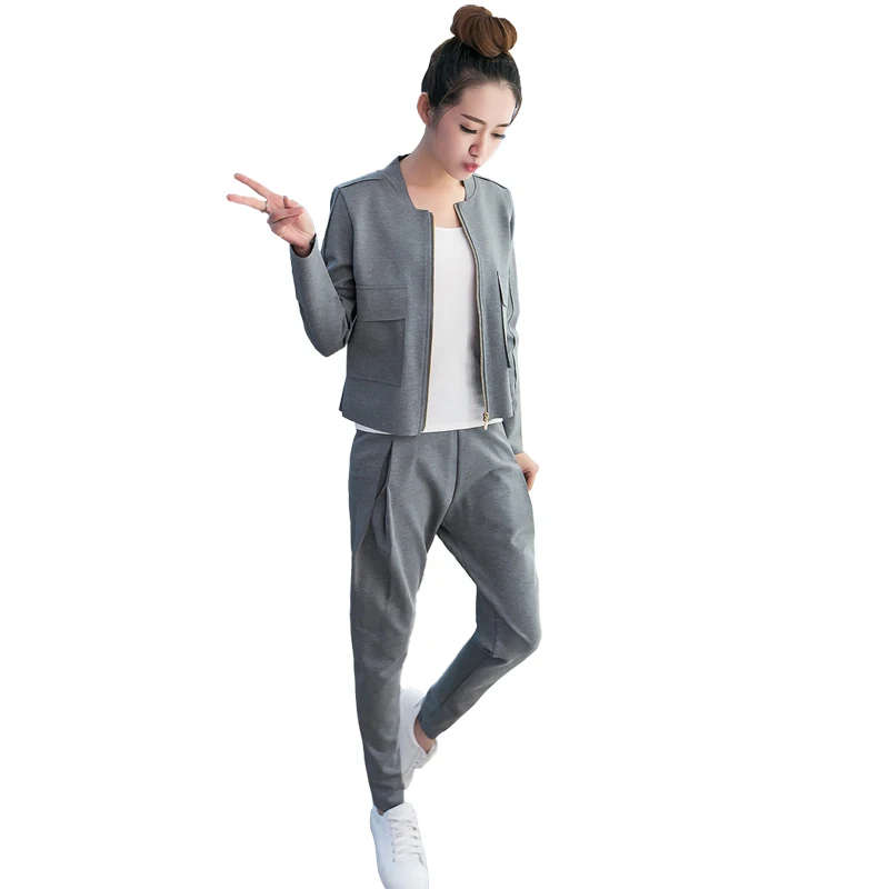 

Women's Spring and Autumn new wave Korean loose fashion casual short jacket + pencil pants Two pieces / sets TB709