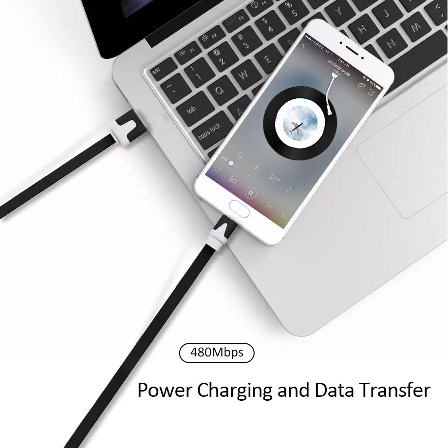 Olaudem Micro USB данных кабель ПВХ плоский провод для зарядный samsung 1 м лапши Android