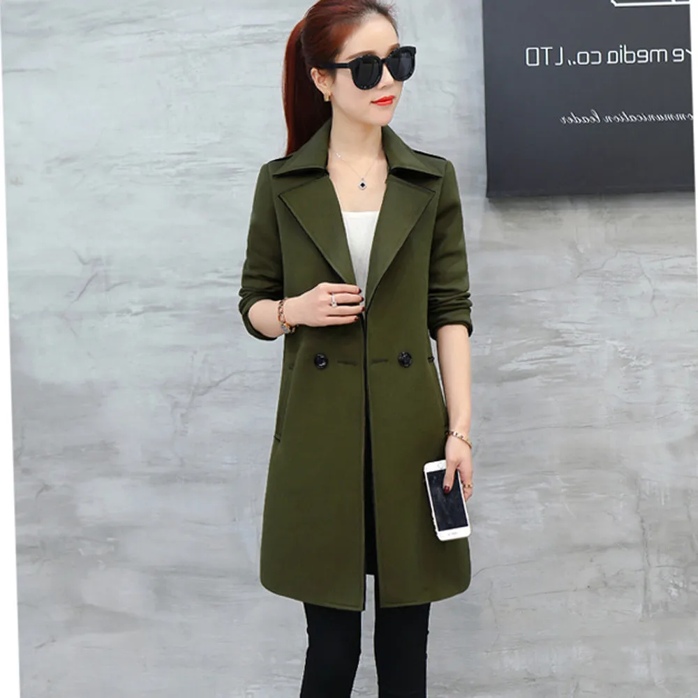 Весенне-осенний высококачественный Женский Хлопковый тренч корейское тонкое