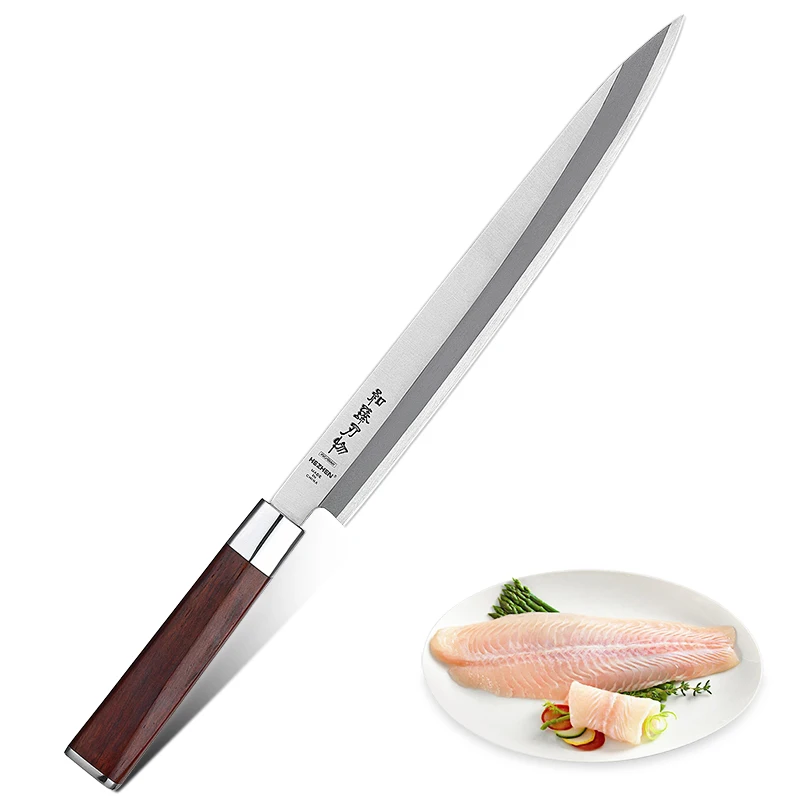 240~ 300 мм филе рыбы Национальная кухня кухонные ножи высокого углеродный острый лезвие X9Cr18MoV Нержавеющая сталь нож для суши палисандр ручки - Цвет: 270mm Blade