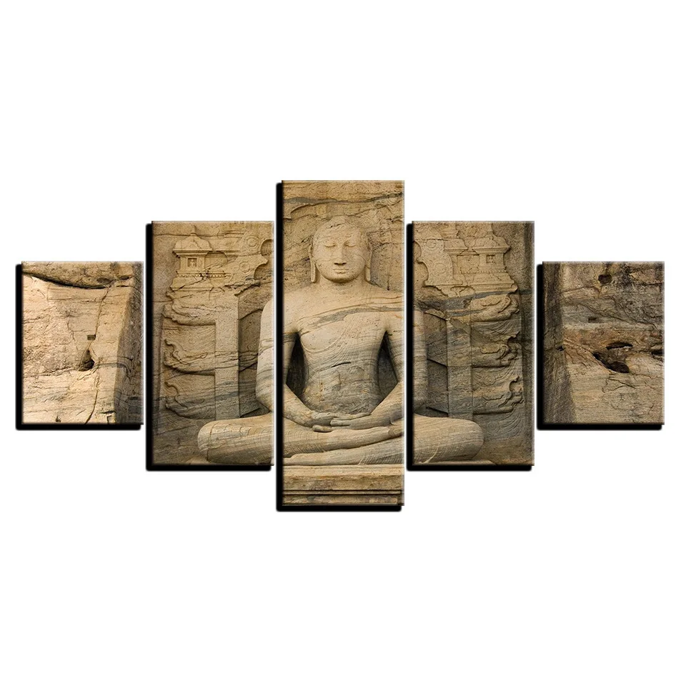 color Paintings Posters Wall Art 5 Panel Modern Large Oil Buddha Print Home Living Room Decorations Abstract 77 | Дом и сад